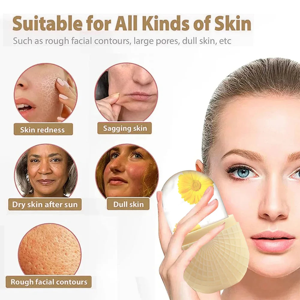 Silicone Ice Ball Face Massager — Lifting & Contouring